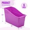 4E's Novelty 6 Durable Book and Binder Holder, Files Book Bins for Classroom, Plastic Vertical Storage Book Organizer Folder Office Classroom Organization Containers Supplies